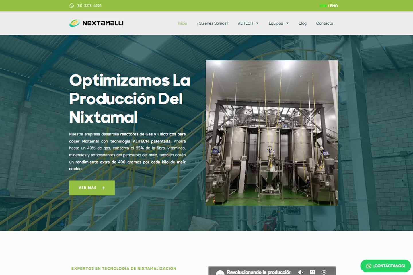 Nextamalli — plantas industriales de nixtamalización